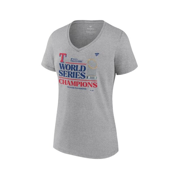Womens Large Fanatics Heather Gray Texas Rangers 2023 World Series Champions Loc - Picture 3 of 3
